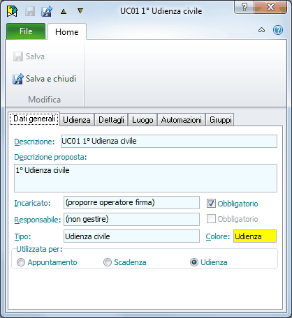 Voci agenda base-Dati generali