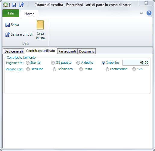 Deposito atto-Contributo unificato