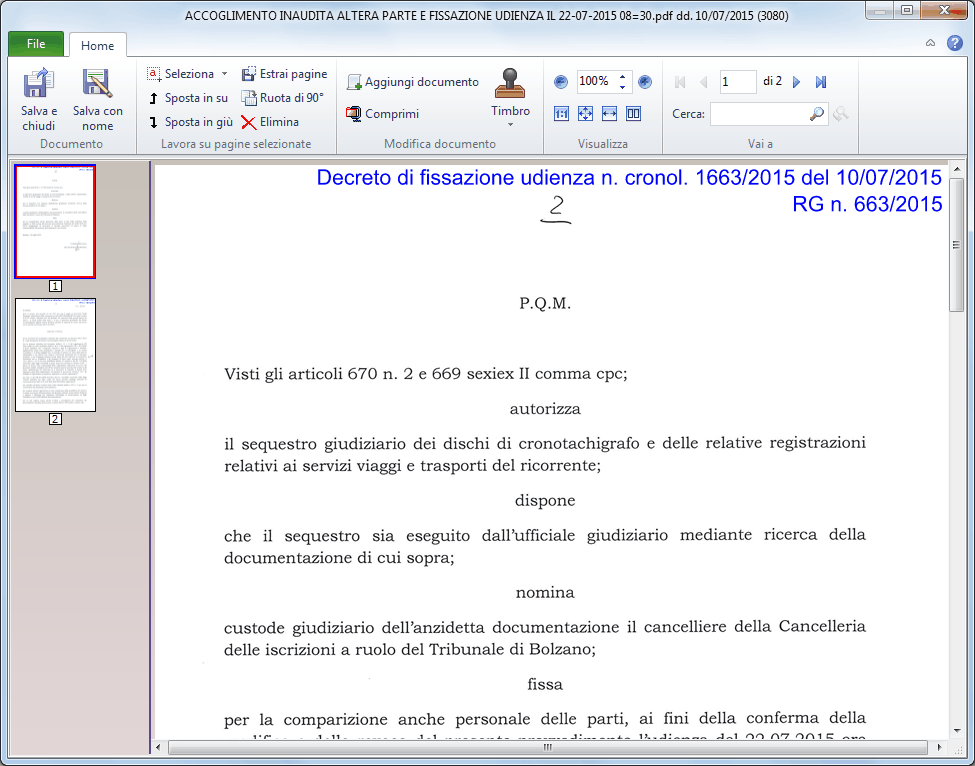Modifica documento