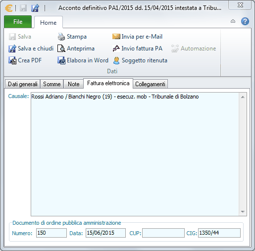 Avvisi e fatture-Fattura elettronica