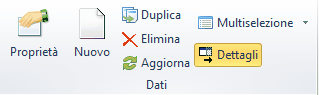 Pulsanti per la gestione dei dati