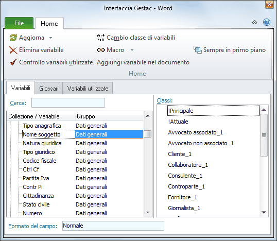 Interfaccia Gestac Word