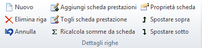 Pulsanti dettagli righe fatture