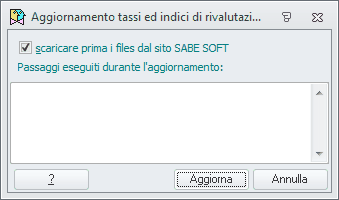 Aggiorna indici e tassi