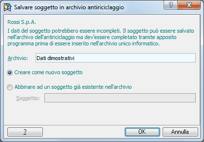 Antiriciclaggio-Salvare soggetto