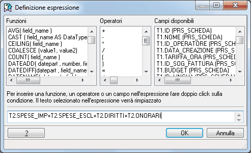 Ricerche-Definizione espressione di un campo