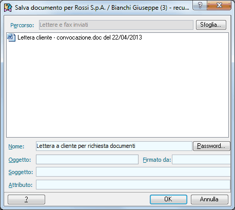 Documenti-Salvataggio documento