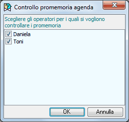 Controllo promemoria agenda