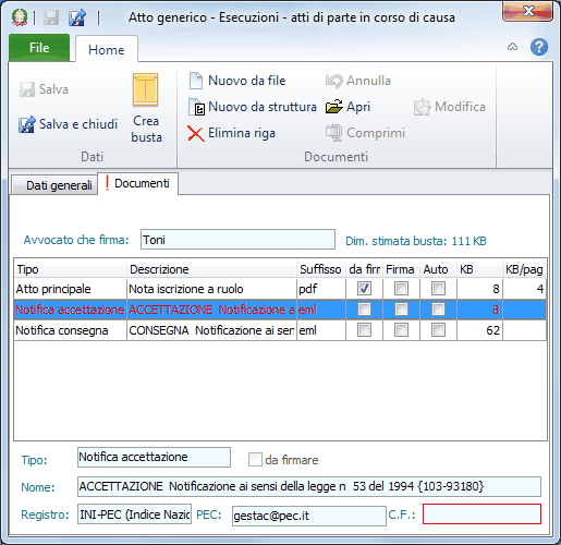 Deposito atto-Documenti