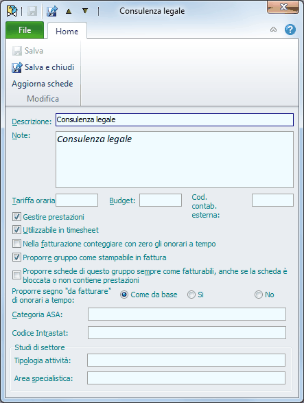 Gruppi prestazioni