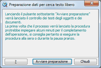 Preparare dati per ricerca testo libero