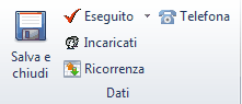 Pulsanti nuova voce agenda