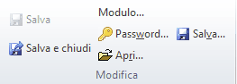 Pulsanti definizione moduli di stampa