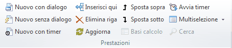 Pulsanti prestazioni