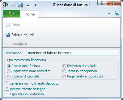 Tipi movimenti contabili
