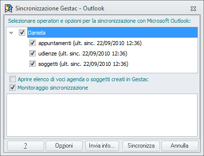 Sincronizzazione Outlook