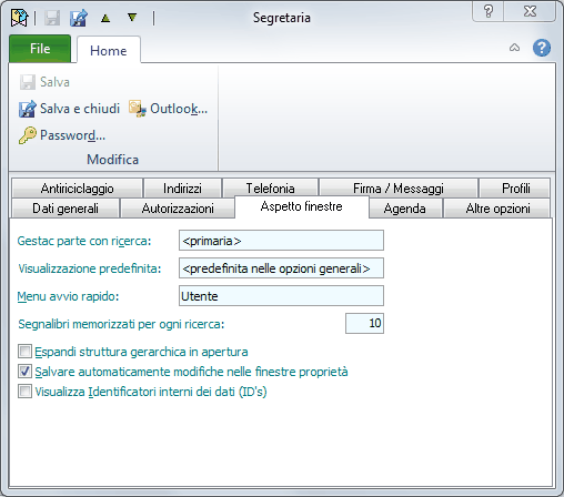 Operatori-Aspetto finestre