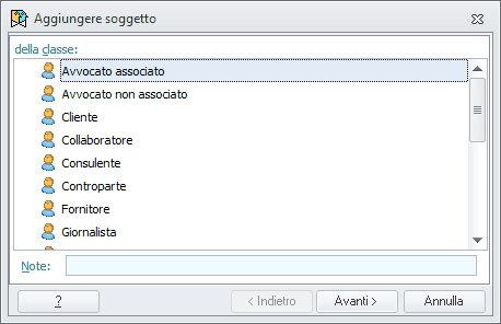 Scelta della classe