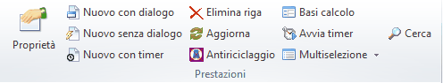 Pulsanti Prestazioni Timesheet