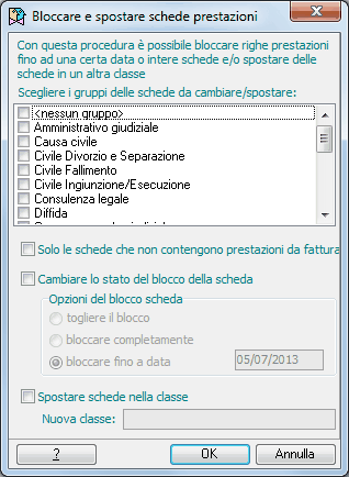 Bloccare e spostare schede prestazioni
