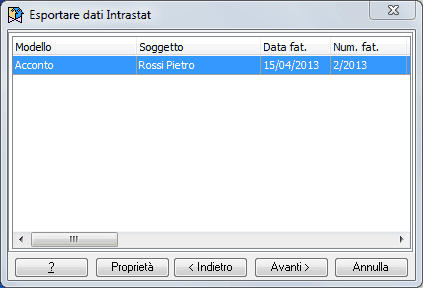 Esportare dati Intrastat