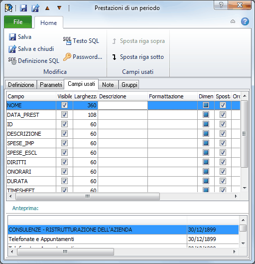 Ricerche-Campi usati