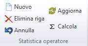 Pulsanti Statistica operatore fatture