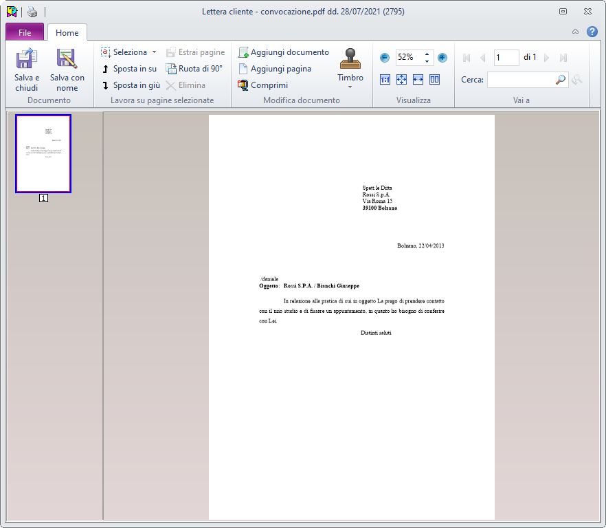 Modifica documento