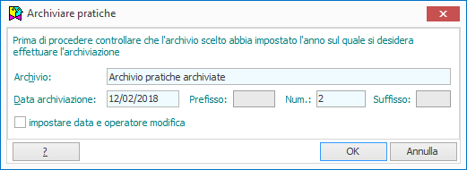 Archiviare pratiche