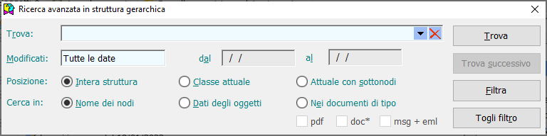 Ricerca avanzata