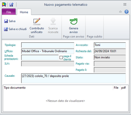 Pagamento telematico
