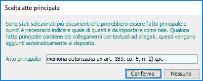 Scelta atto principale