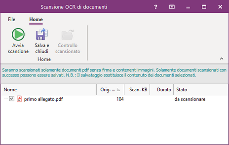 Scansione OCR