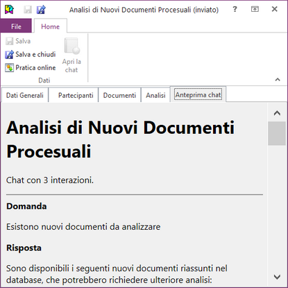 Anteprima chat AI
