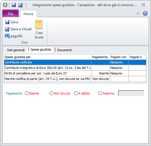 Spese giustizia