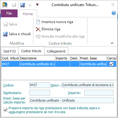 F23 base-Codici tributo