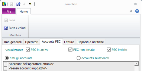 Profili InfoBox-Accounts PEC