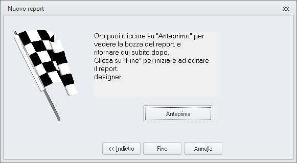 Creazione nuovo report-Anteprima