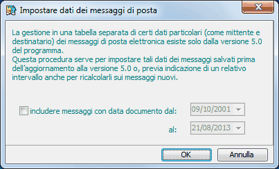 Impostare dati dei messaggi di posta