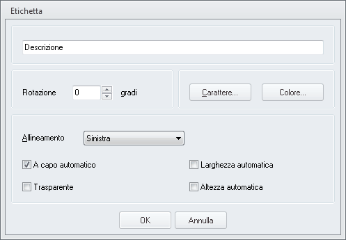 Modificare un elemento del report