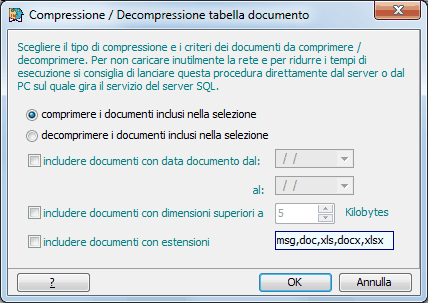 Compressione Decompressione tabella documento