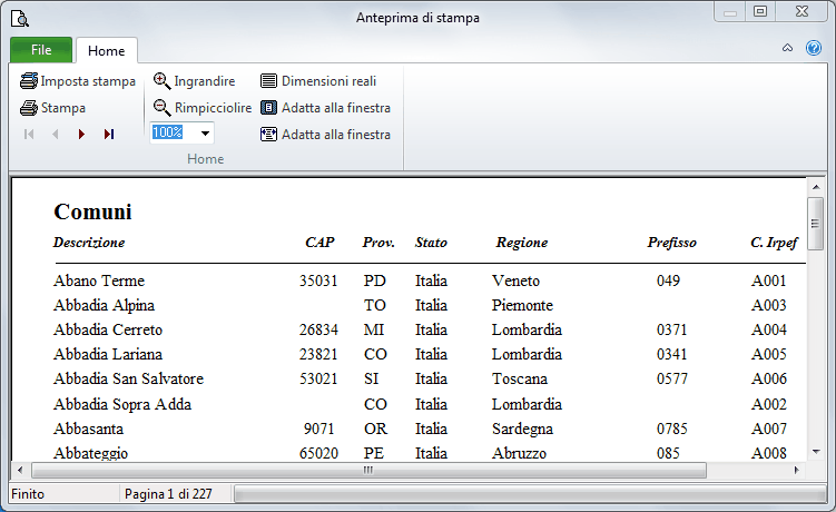 Modifica di un report esistente-Risultato