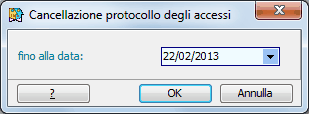 Cancellazione protocollo degli accessi