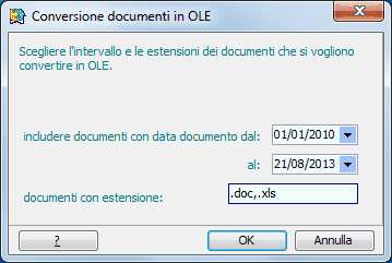 Conversione documenti in OLE