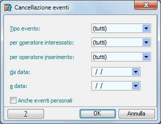 Cancellazione eventi